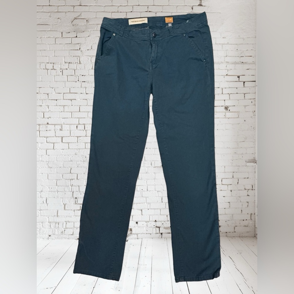 Anthropologie Dark Teal Straight Leg Pants